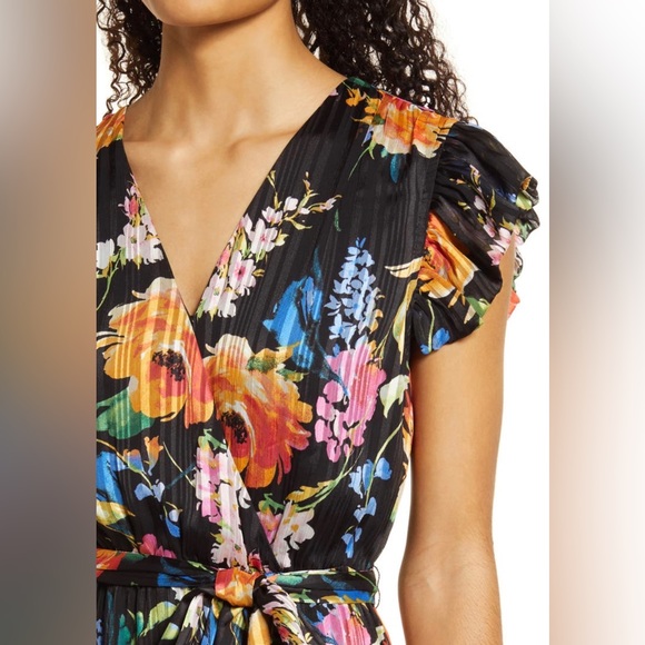 Sam Edelman Floral Faux Wrap Midi Dress - Picture 3 of 4